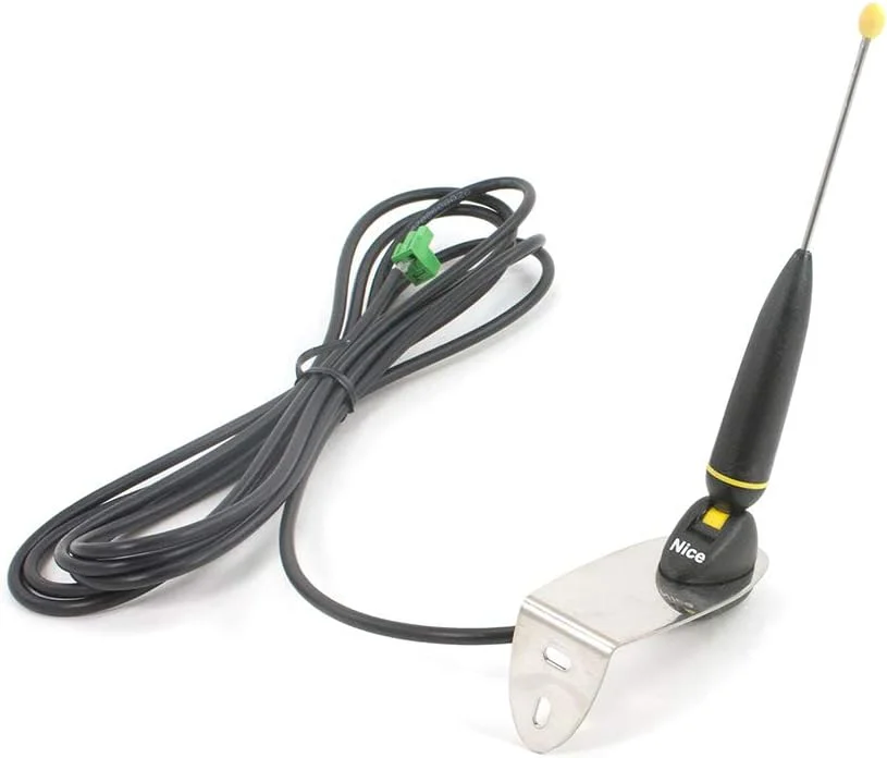 آنتن خارجی گیرنده حرفه ای نایس ABF، آنتن هوایی 433 مگاهرتز 50 اهم با کابل 3.3 متری RG58 برای درب گاراژ با برد تا 250 متر به همراه براکت نصب