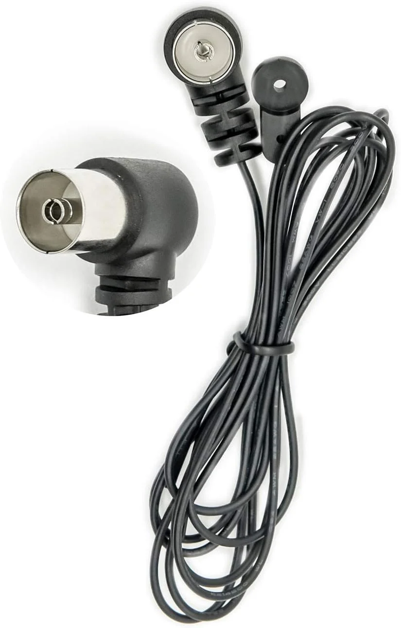 آنتن رادیویی FM، آنتن دوقطبی 75 اهم مشکی نوع T، آنتن داخلی با اتصال مادگی TV/PAL فشاری سازگار با گیرنده استریو، آمپلی فایر خانگی، رادیو ماشین