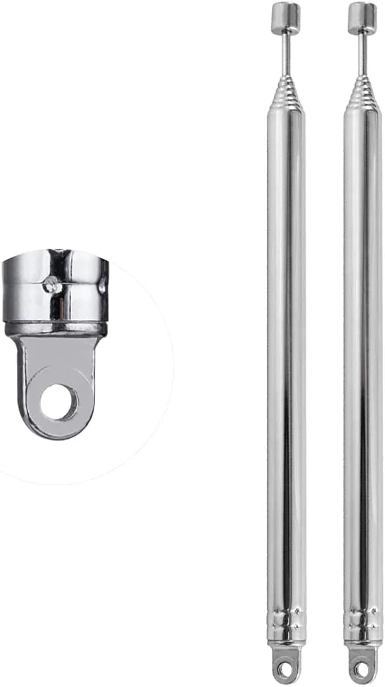 آنتن رادیویی POBADY، 2 عددی، آنتن تلسکوپی 8 قسمتی قابل حمل FM به طول 72 سانتی متر برای دریافت استریو رادیو تلویزیون DAB FM/AM