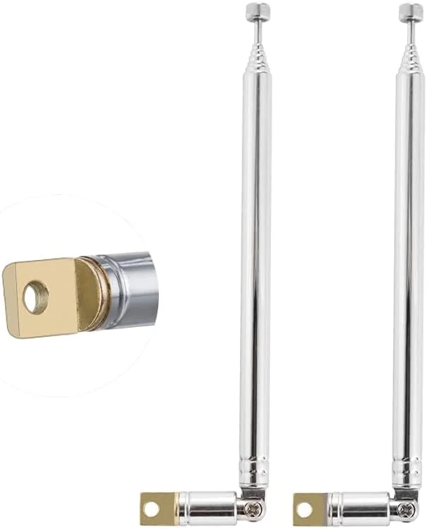 آنتن تلسکوپی رادیویی FM پوبادی، 2 عددی، آنتن رادیویی قابل حمل DAB با 7 بخش، 57.5 سانتی متر، مناسب برای گیرنده استریو TV FM/VHF/UHF DVB-T