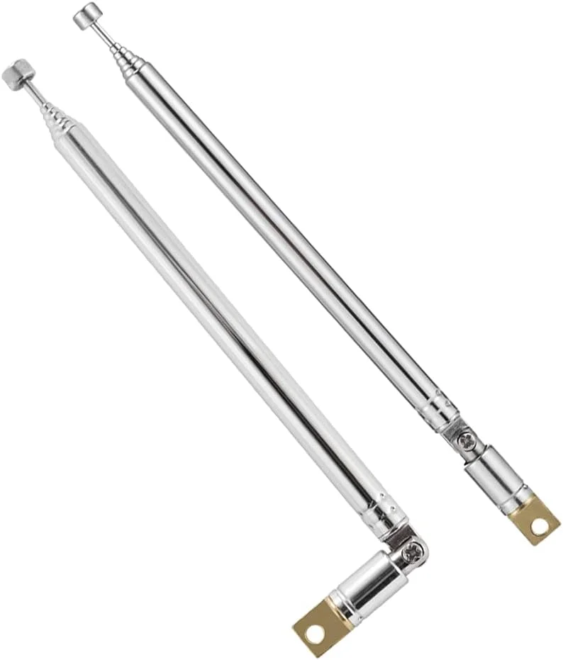 آنتن تلسکوپی رادیویی FM پوبادی، 2 عددی، آنتن رادیویی قابل حمل DAB با 7 بخش، 57.5 سانتی متر، مناسب برای گیرنده استریو TV FM/VHF/UHF DVB-T