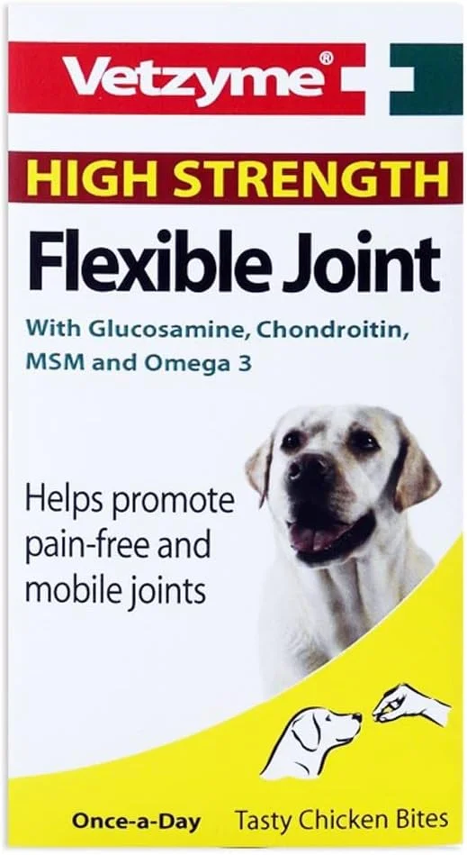 قرص های مفصلی سگ Vetzyme Flex HiStrength (3 بسته 90 عددی) (3 x 90) (ممکن است متفاوت باشد)