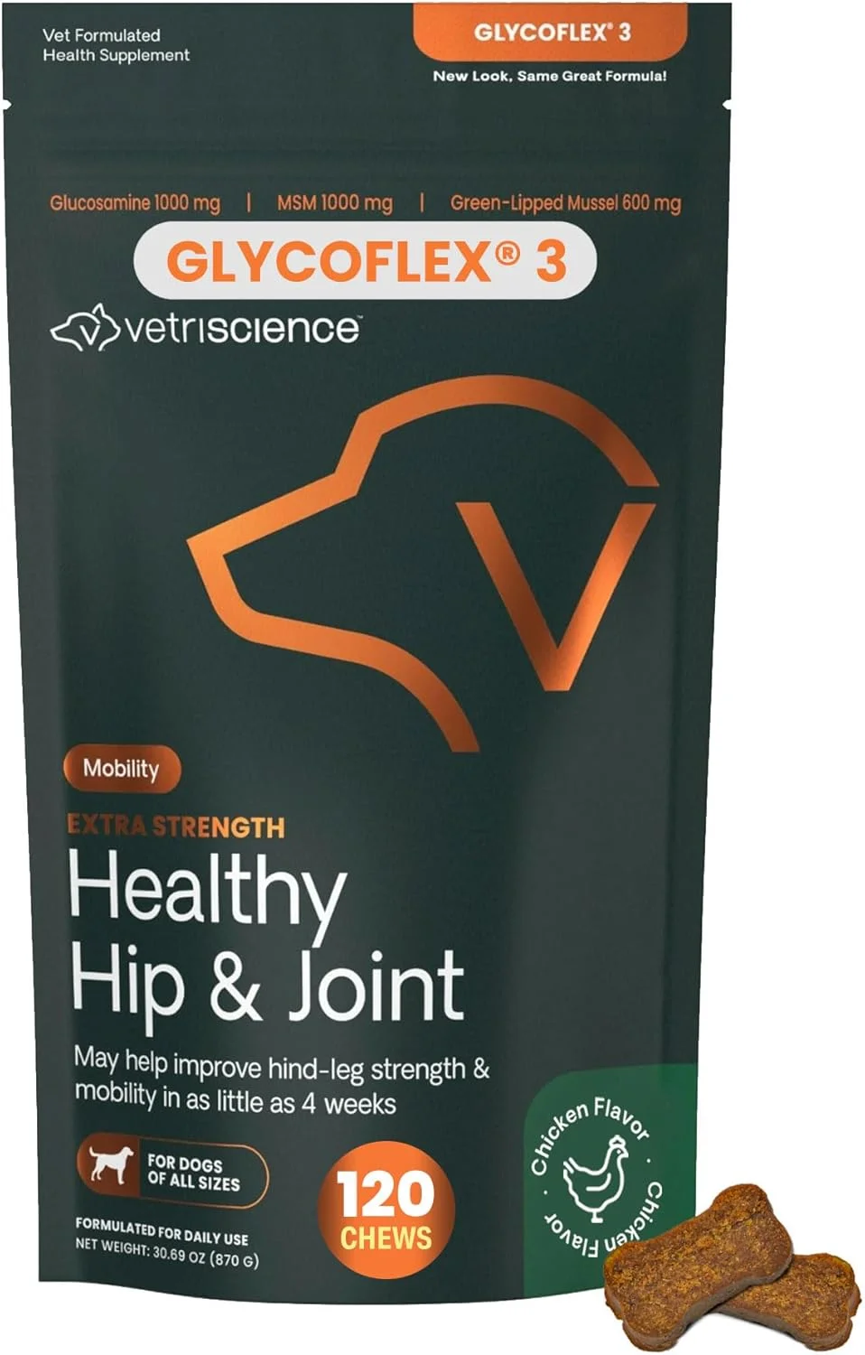 VetriScience Laboratories - GlycoFlex 3 پشتیبانی از مفصل و لگن
