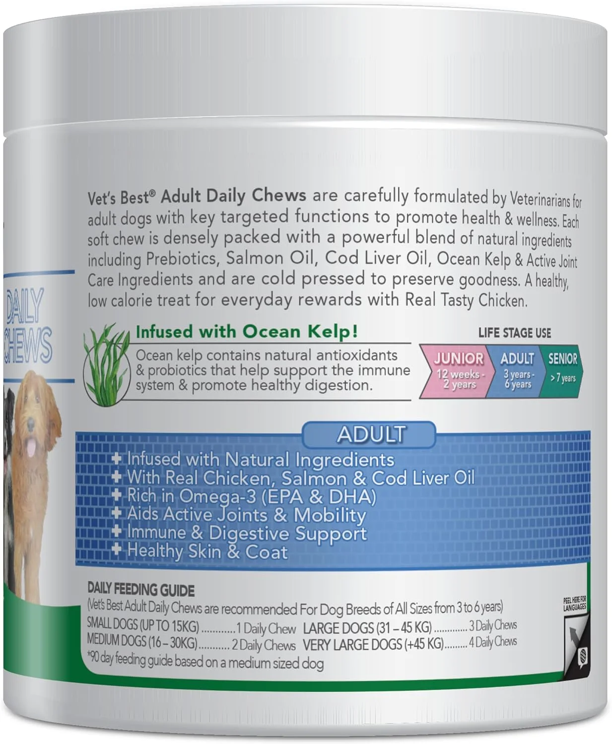 جویدنی روزانه سگ بالغ وتز بست، 180 عدد