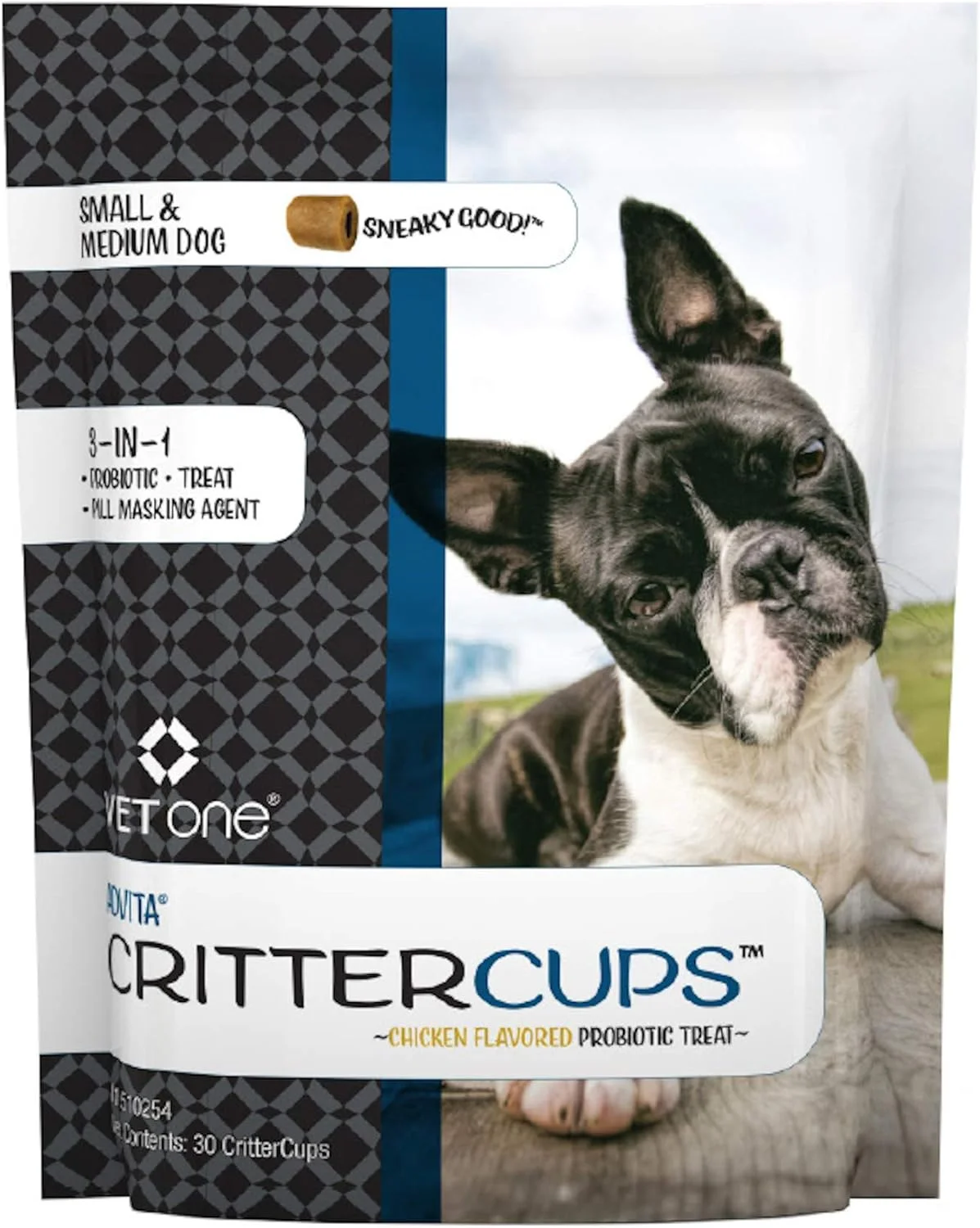 تشویقی پروبیوتیک سه در یک Vet One Advita CritterCups برای سگ های کوچک تا متوسط، 30 عدد