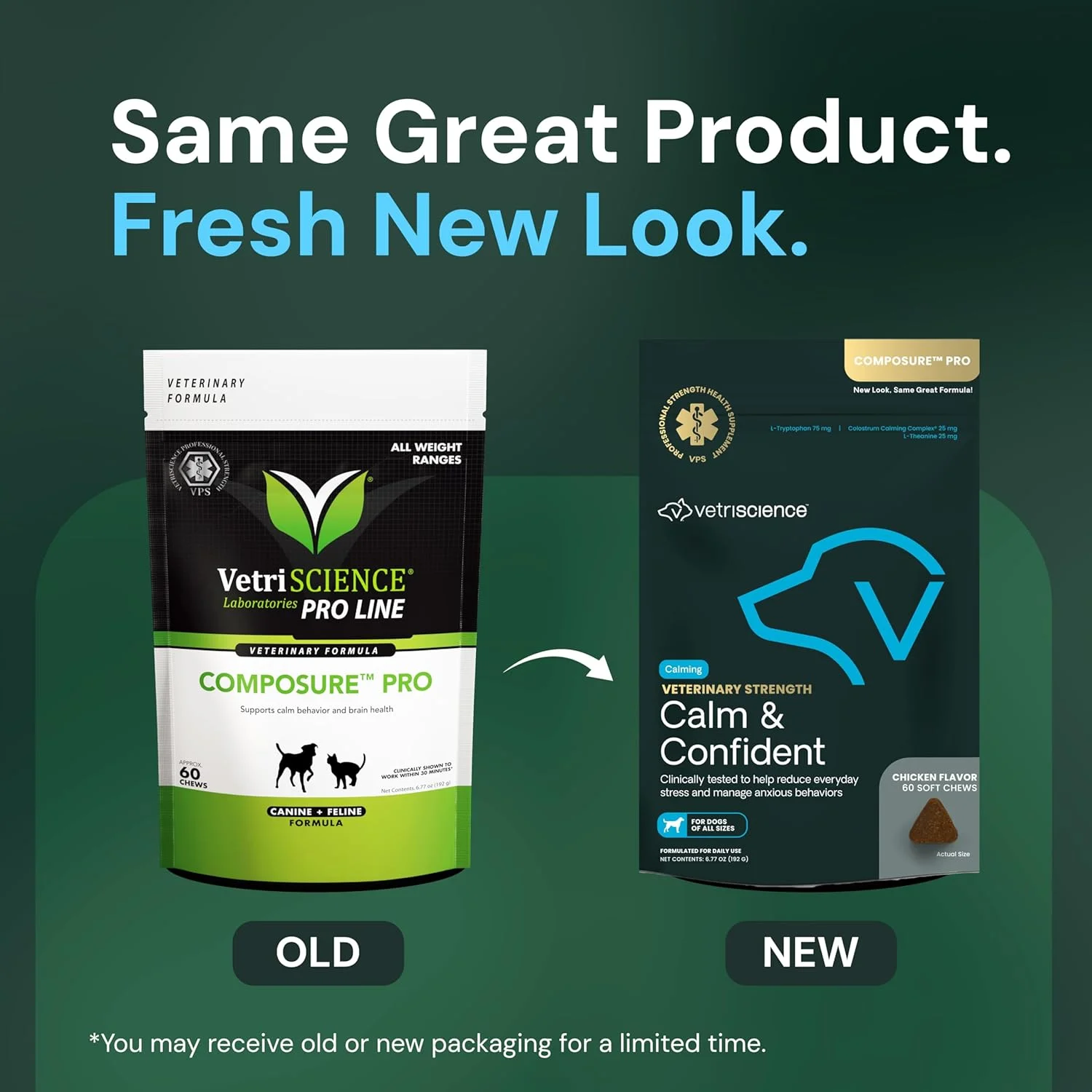 تشویقی های جویدنی آرامبخش کامپوزر پرو VetriScience با طعم مرغ، مناسب سگ و گربه