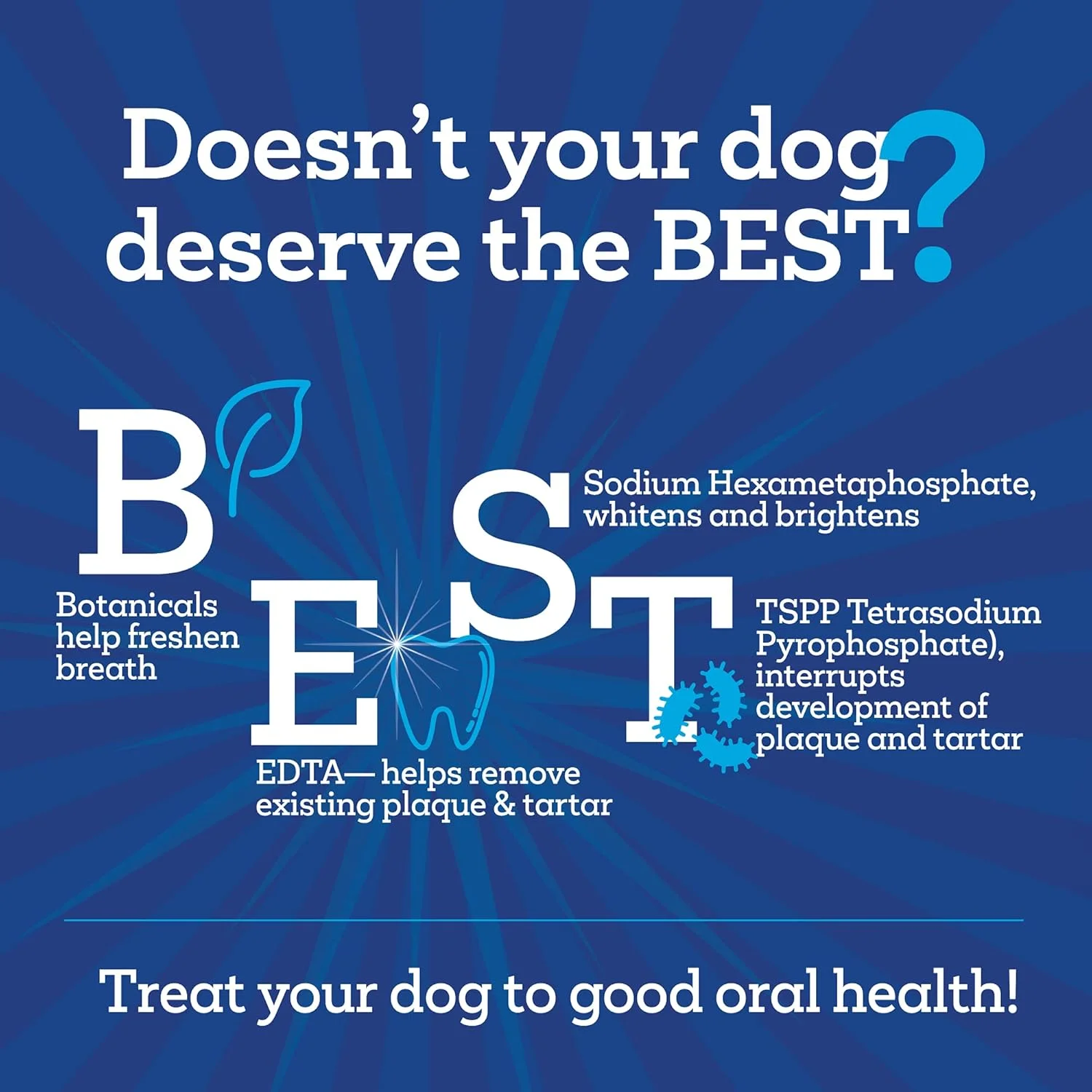 تشویقی های جویدنی روزانه مراقبت از دندان سگ Vetality | تمیز کننده دندان و خوشبو کننده دهان | 30 عدد | کمپلکس B.E.S.T. ارائه دهنده تمیز کردن کامل دهان و کنترل جرم