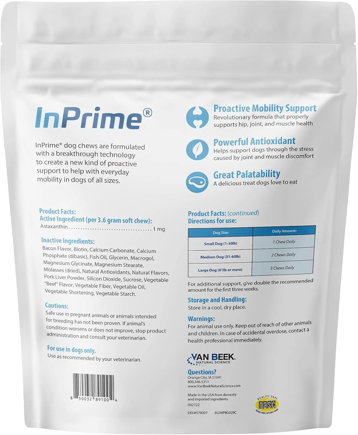 این پرایم کنین - پشتیبانی طبیعی از مفاصل برای سگ ها - کمک به حفظ تحرک و عملکرد طبیعی مفاصل - پشتیبانی از لگن و مفاصل برای سگ ها - مراقبت خوش طعم از مفاصل سگ - (60 عدد)