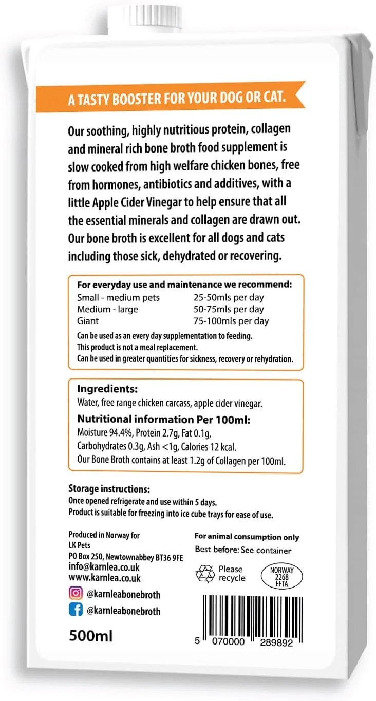 آب قلم مرغ ارگانیک برای سگ و گربه 500 میلی لیتر | 100% طبیعی، بسته بندی مستقیم از دیگ پخت | مایع مناسب برای نگهداری در کابینت | بالاترین میزان کلاژن | سلامت مفاصل، روده و پوست | مناسب برای بیماری و دوران نقاهت