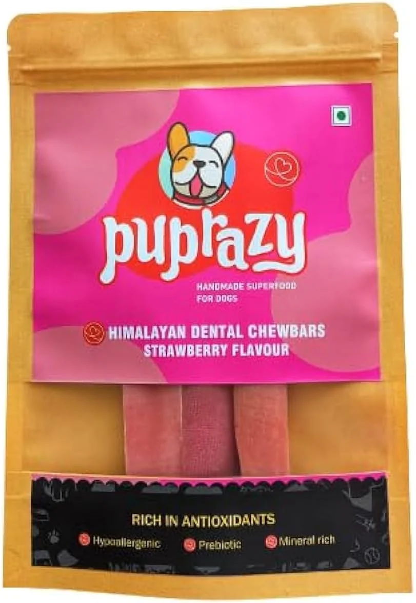 تشویقی سگ با طعم پنیر یاک هیمالیا - توت فرنگی واقعی | استخوان آنتی اکسیدانی (کوچک (مجموعه 2 عددی))