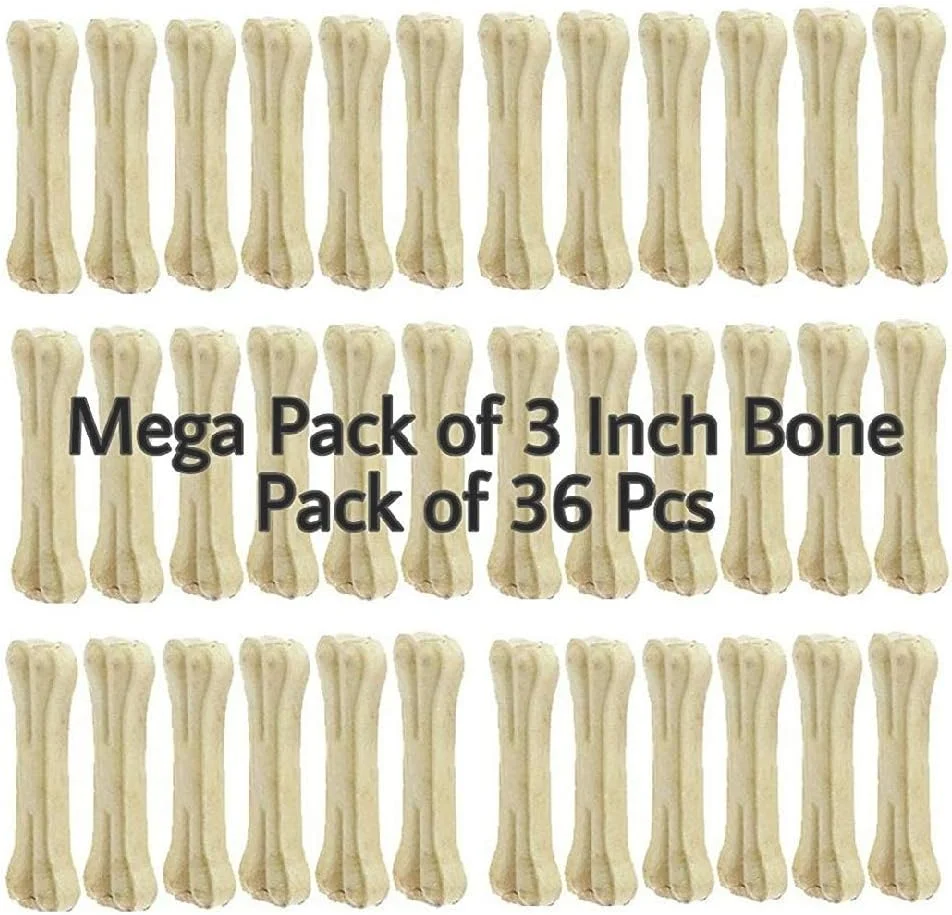استخوان های جویدنی سگ برای سگ های جوان 3 اینچی - بسته 36 عددی، طعم مرغ، تشویقی سگ، استخوان برای سگ
