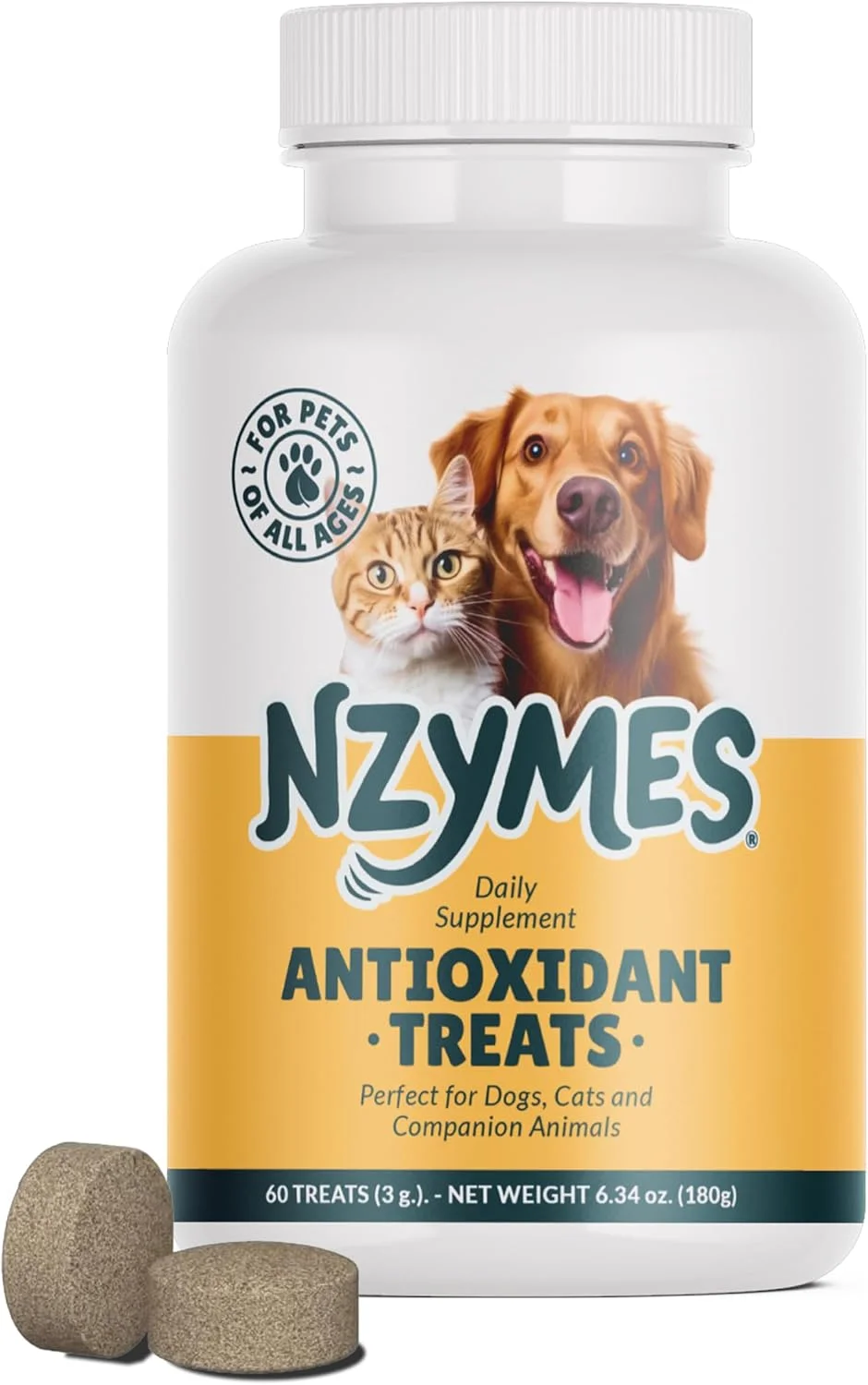 تشویقی آنتی اکسیدانی Nzymes® - برای مفاصل، لگن، فلجی، پوست، پوشش، ریزش مو، پیری، هضم، مشکلات عصبی، تشنج - 60 عدد - ساخت آمریکا