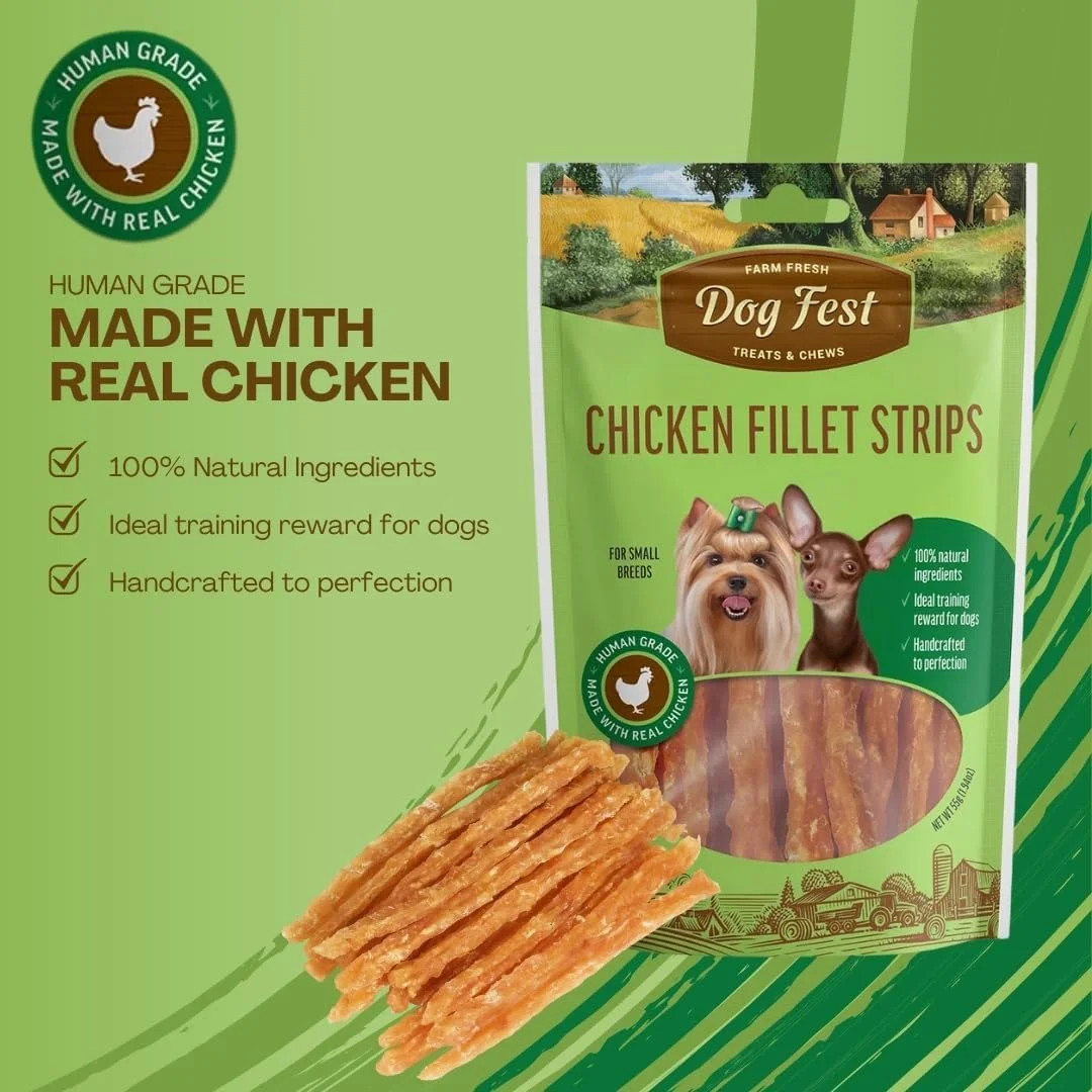 تشویقی سگ نواری فیله مرغ داگ فست 55 گرم