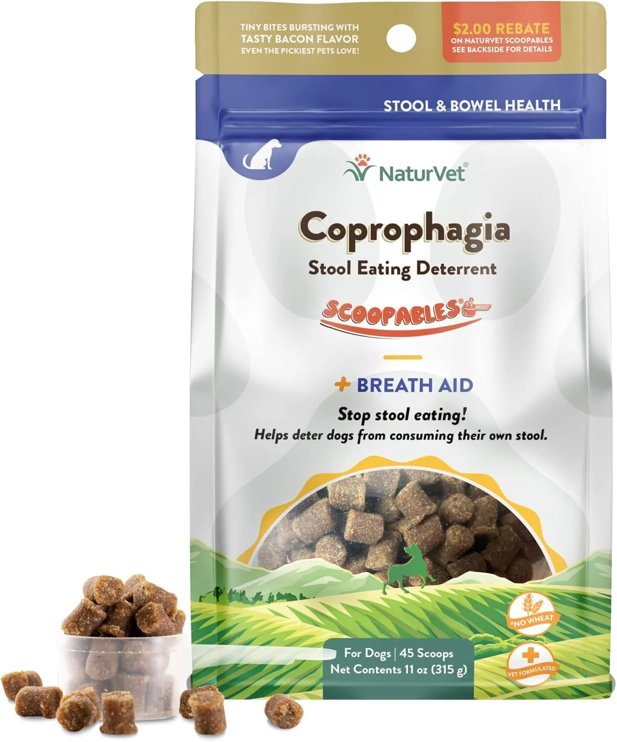 NaturVet Scoopables Coprophagia بازدارنده خوردن مدفوع برای سگ ها 312 گرم (کیسه ای)