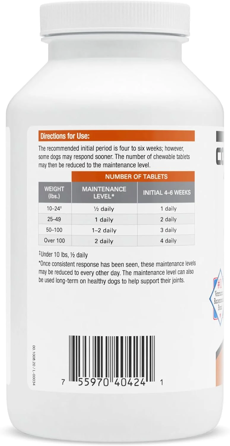 مکمل سلامت مفاصل سگ Nutramax Laboratories Cosequin DS - حاوی گلوکزامین و کندرویتین، 2 بسته، 500 عدد قرص جویدنی