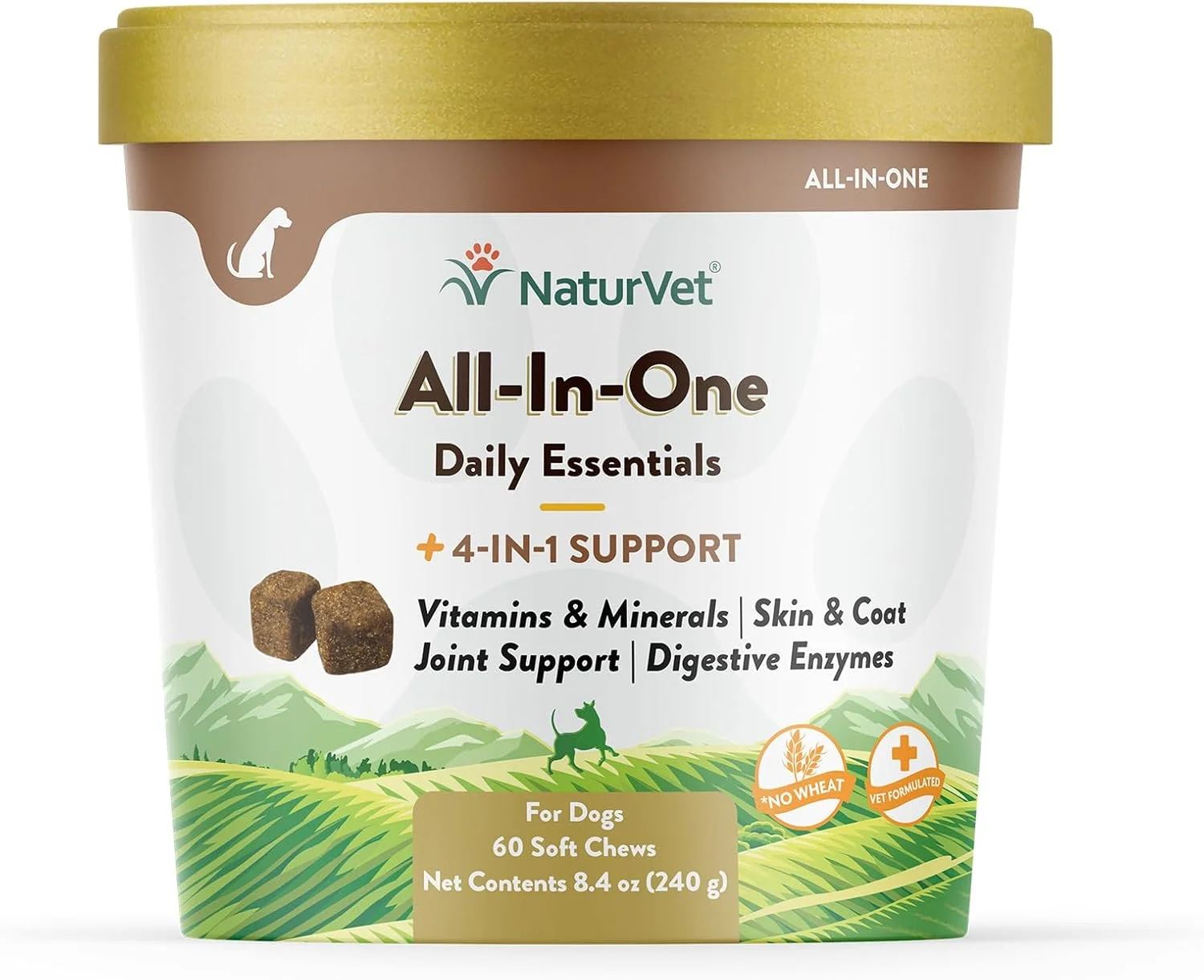 ناتوروت، همه در یک، پشتیبانی 4 در 1، 60 عدد جویدنی نرم، 240 گرم