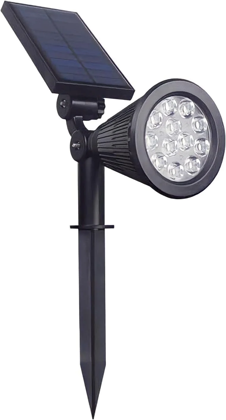 چراغ باغی خورشیدی فضای باز E.V.B، چراغ باغی خورشیدی ضد آب 12LED، دکوراسیون خانه و باغ شما (2 عددی) (سفید گرم)