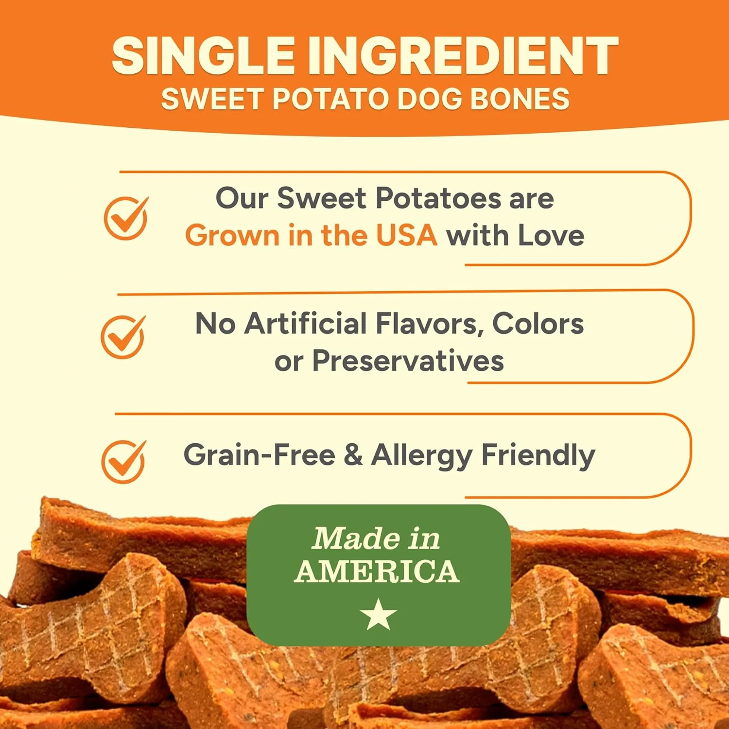 تشویقی سگ استخوان سیب زمینی شیرین فارم استد - 396 گرم، کاملا طبیعی، تک ماده تشکیل دهنده، تشویقی بدون غلات برای سلامت دستگاه گوارش، آموزش و پاداش - سرشار از فیبر، ساخت آمریکا تشویقی سگ استخوان سیب زمینی شیرین فارم استد - 396 گرم، کاملا طبیعی، تک ماده تشکیل دهنده، تشویقی بدون غلات برای سلامت دستگاه گوارش، آموزش و پاداش - سرشار از فیبر، ساخت آمریکا