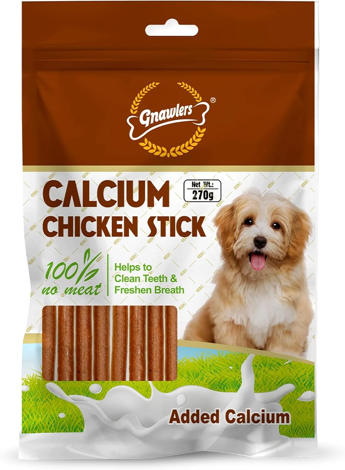 تشویقی سگ ناولرز استخوان کلسیمی با طعم مرغ 2 اینچی 270 گرمی