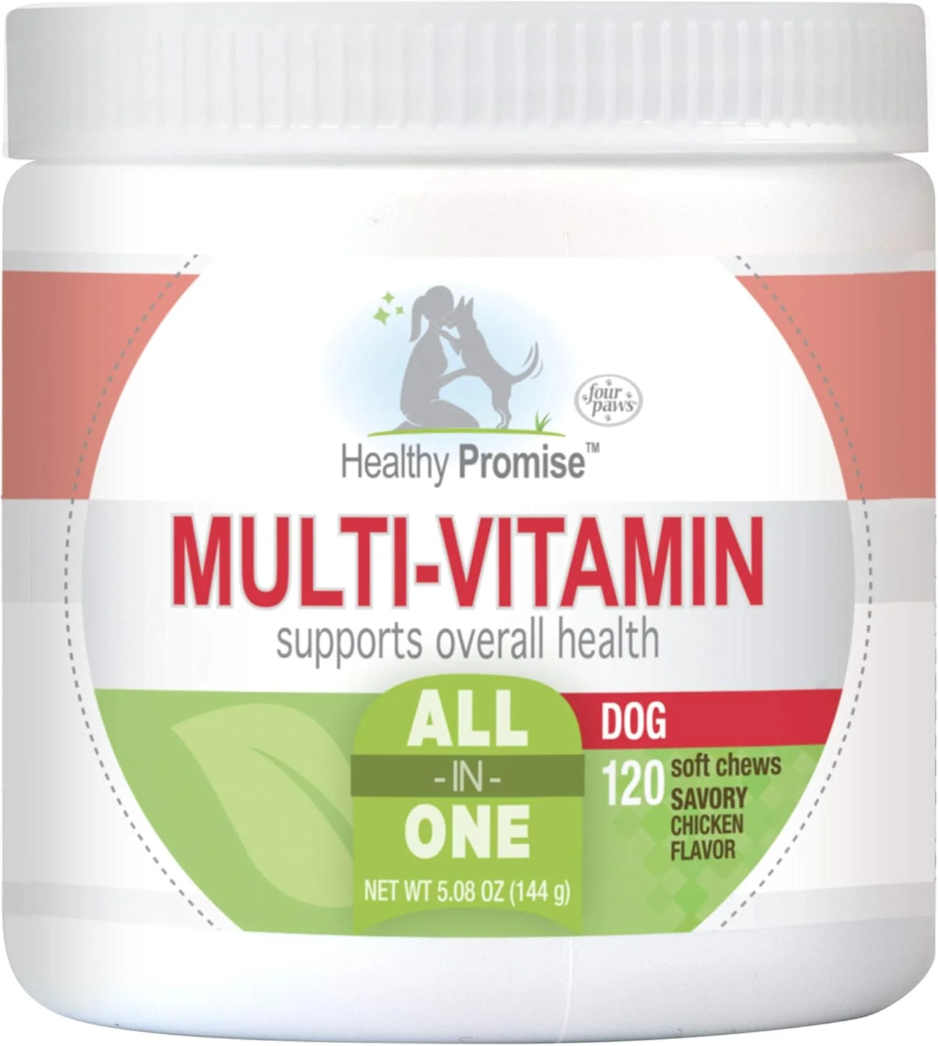 جویدنی های نرم مولتی ویتامین سگ فور پاو، 120 عدد