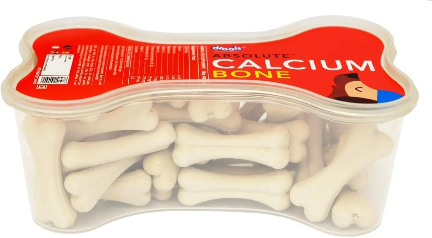 تشویقی استخوان کلسیم سگ درولز مدل Absolute Calcium Bone Jar - بسته 20 عددی (300 گرمی)