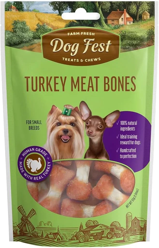 استخوان های گوشت بوقلمون داگ فست مناسب نژادهای کوچک 55 گرم