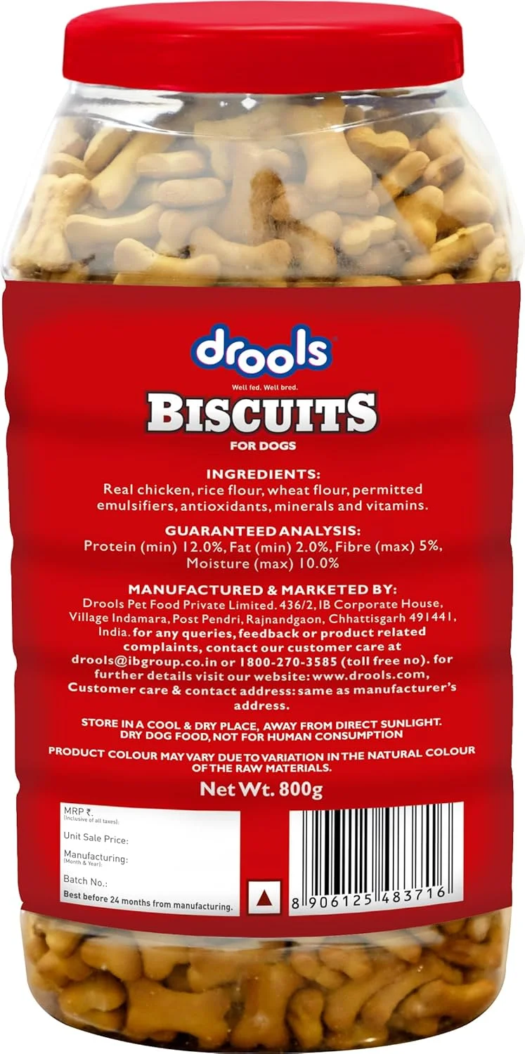 بیسکویت تشویقی سگ درولز، مرغ واقعی، 800 گرم | پخته شده در فر، ترد، بدون مواد مصنوعی، جلوگیری از ایجاد جرم دندان | بهترین برای آموزش و پاداش | برای توله سگ و سگ بالغ
