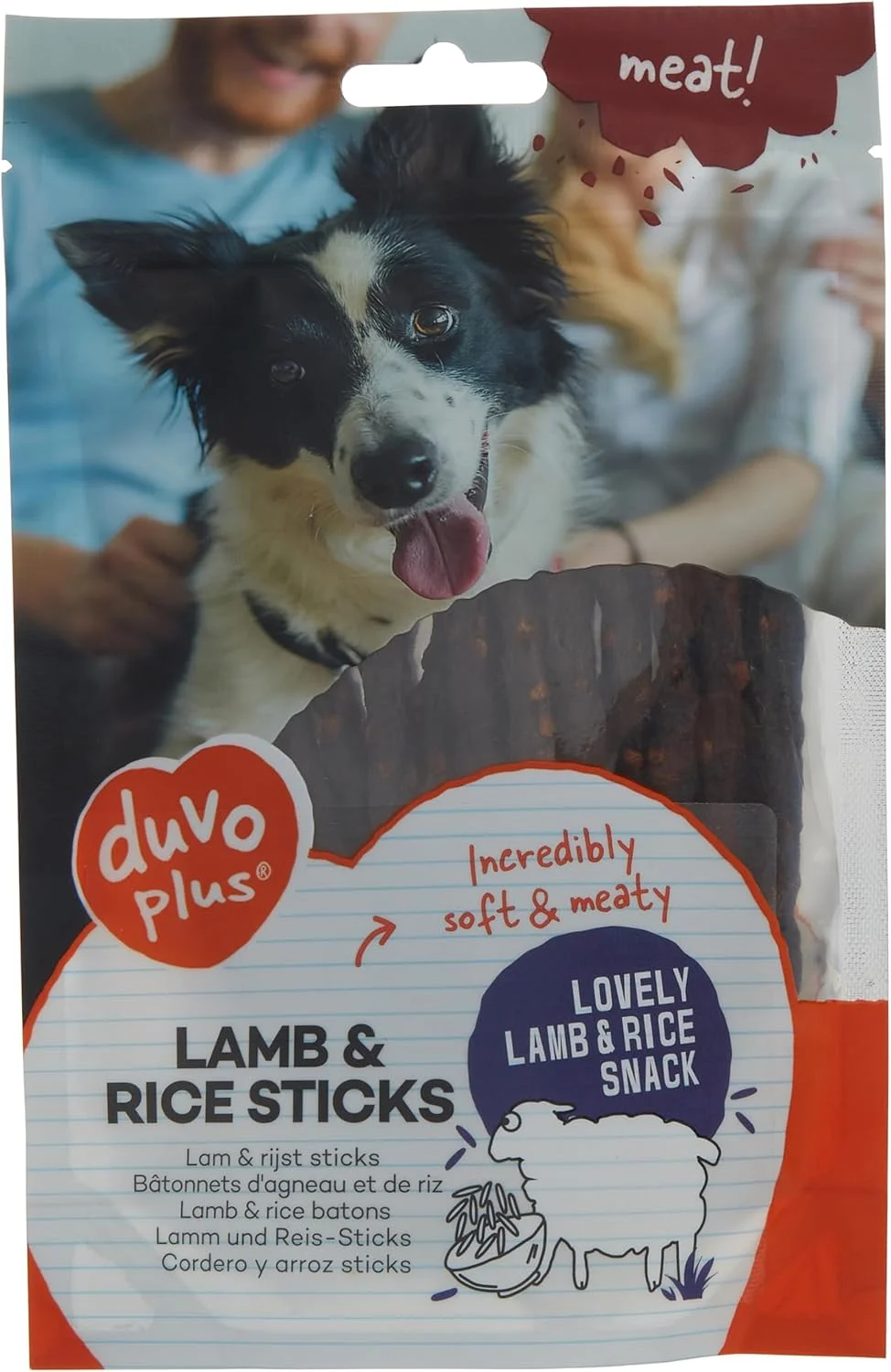 تشویقی سگ دوو پلاس طعم بره و برنج 80 گرم