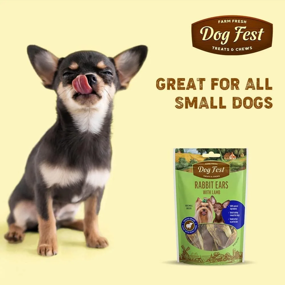 گوش خرگوش Dog Fest با طعم بره برای سگ های کوچک، تشویقی سگ - 55 گرم (1.94 اونس)