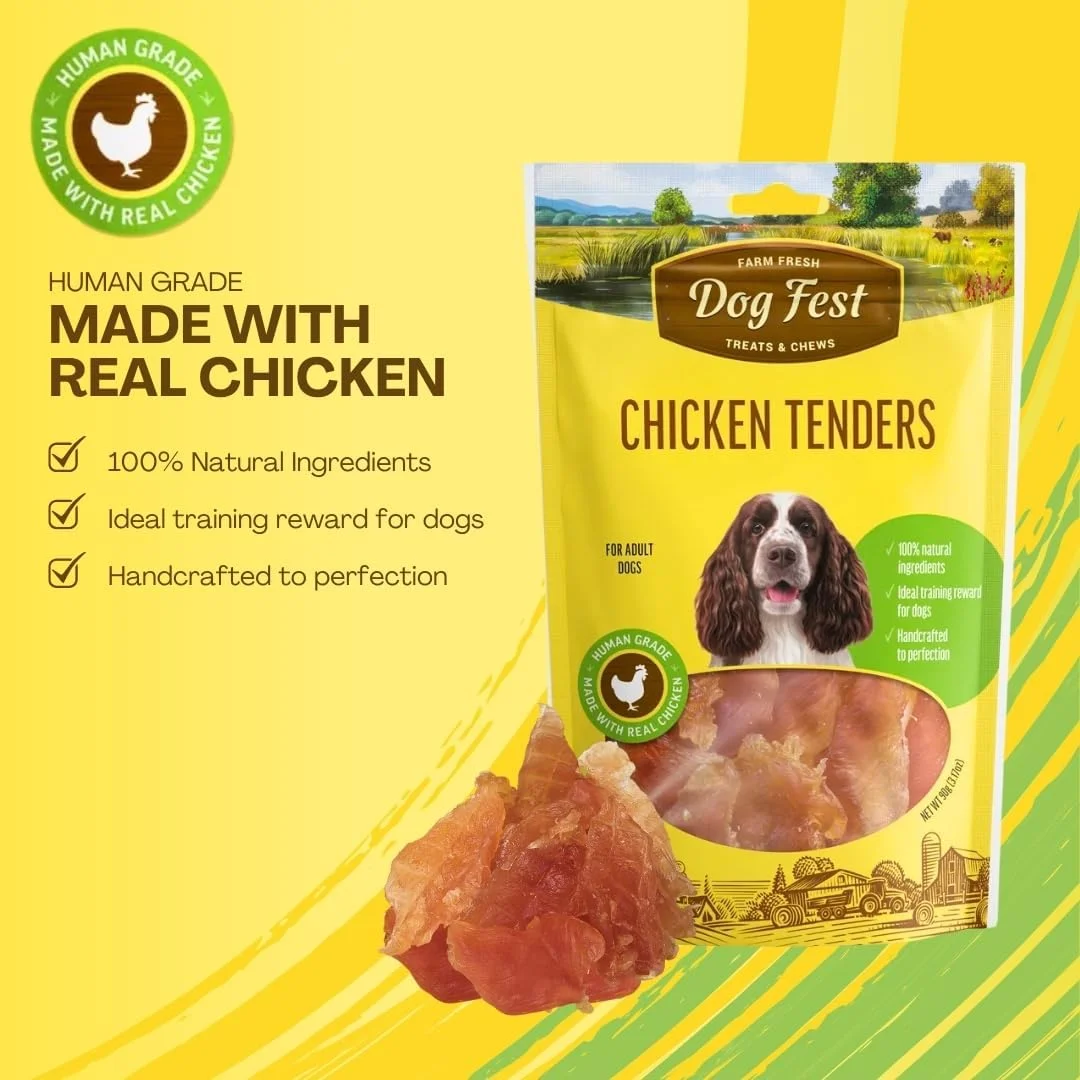 تشویقی سگ فیله مرغ Dog Fest مناسب سگ های بالغ - 90 گرم