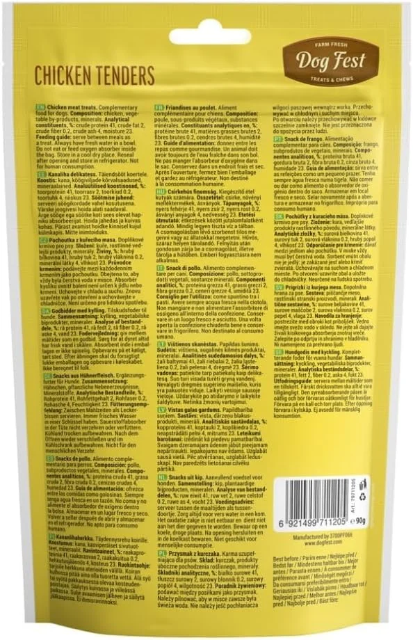 تشویقی سگ فیله مرغ Dog Fest مناسب سگ های بالغ - 90 گرم