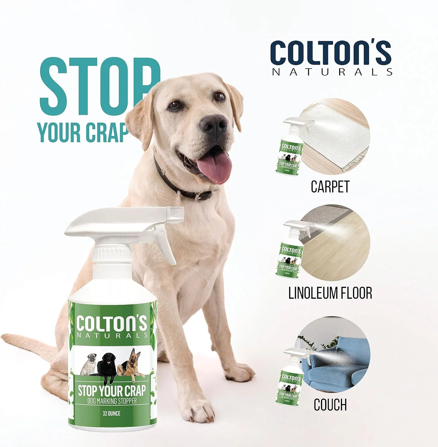 اسپری آموزش ادرار نکردن حیوانات خانگی کلتون نچرالز (946 میلی لیتر) - اسپری آموزش ادرار و مدفوع سگ - اصلاح کننده آموزشی - داخل و خارج از خانه - کمک به توله سگ ها و سگ ها - اسپری ایمن در اطراف کودکان