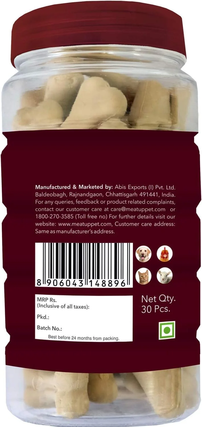 استخوان کلسیم Meat Up، تشویقی سگ، 480 گرم (2 بسته 240 گرمی) | بدون رنگ مصنوعی، جلوگیری از ایجاد جرم دندان، پشتیبانی از سلامت پوست و مو | بهترین برای آموزش و پاداش