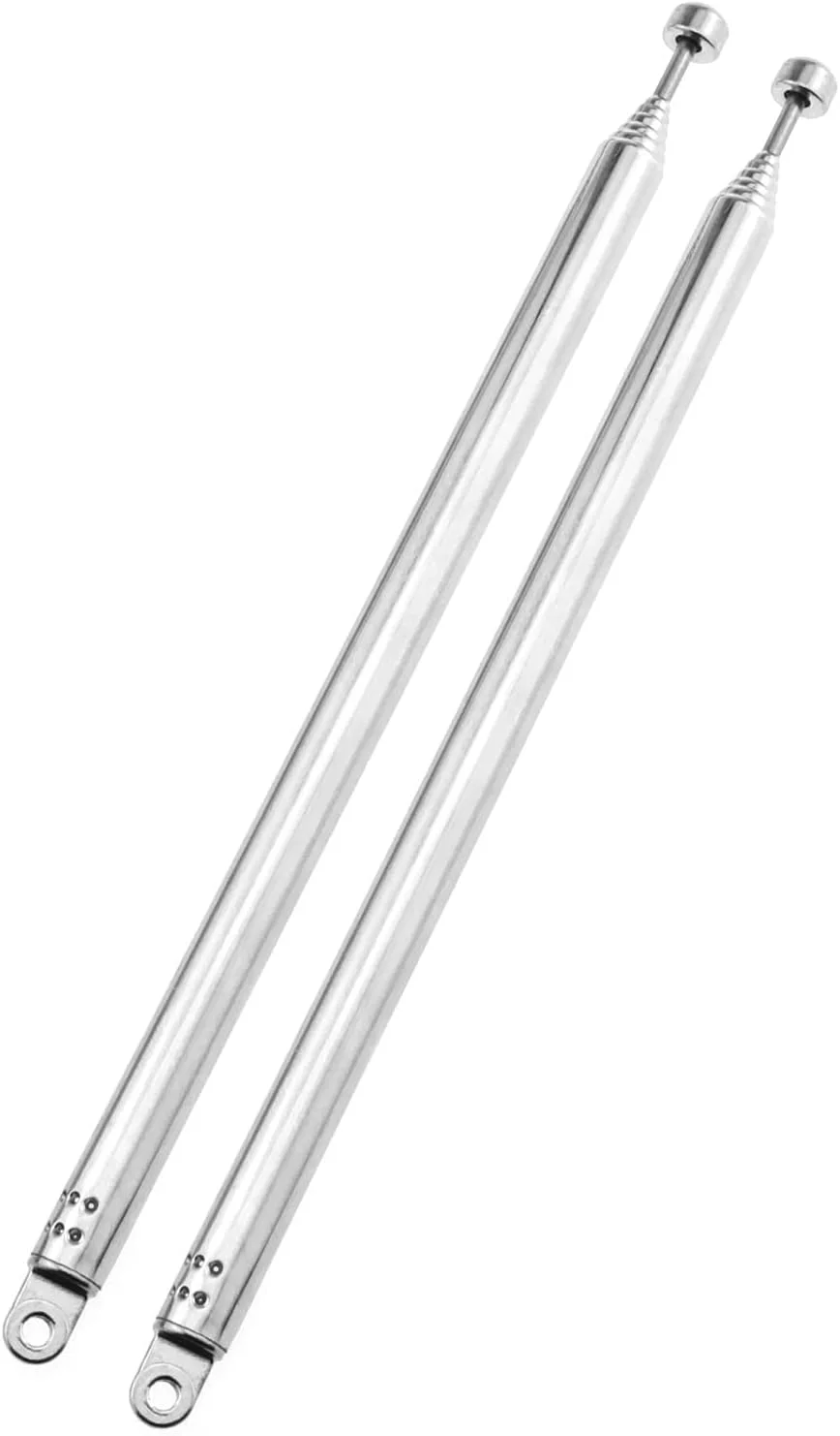 آنتن رادیویی تلسکوپی E-outstanding، 2 عدد، 7 قسمتی، استیل ضد زنگ، آنتن هوایی برای تلویزیون و رادیو