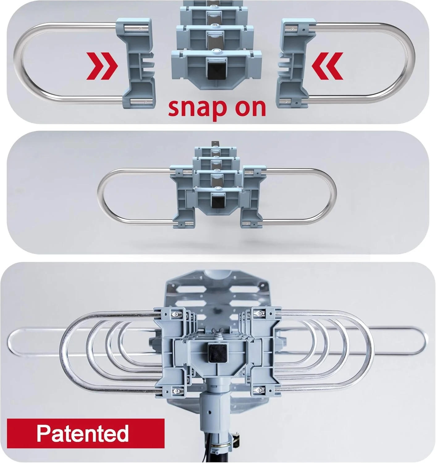 آنتن HDTV تقویت شده دیجیتال بیرونی pbd pingbingding با میله نصب - برد 150 مایل - چرخش 360 درجه کنترل از راه دور بی سیم - نصب آسان و سریع، پشتیبانی از 2 تلویزیون