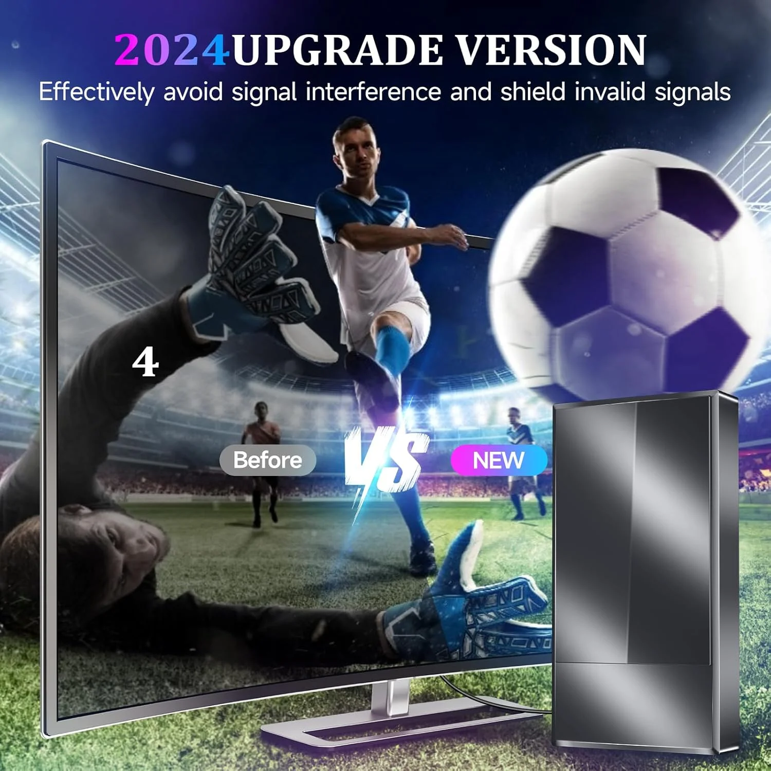 آنتن تلویزیون دوربرد PEAWI - پشتیبانی از 8K 4K HDTV 1080p فایر استیک و تمام تلویزیون ها VHF UHF