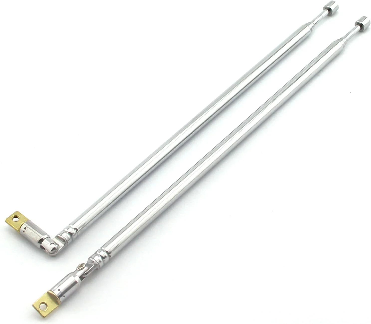 آنتن رادیویی جهانی AM FM مدل E-outstanding، طول 62.5 سانتی متر، 4 بخش تلسکوپی، آنتن استیل ضد زنگ جایگزین برای رادیو و تلویزیون (یک جفت)