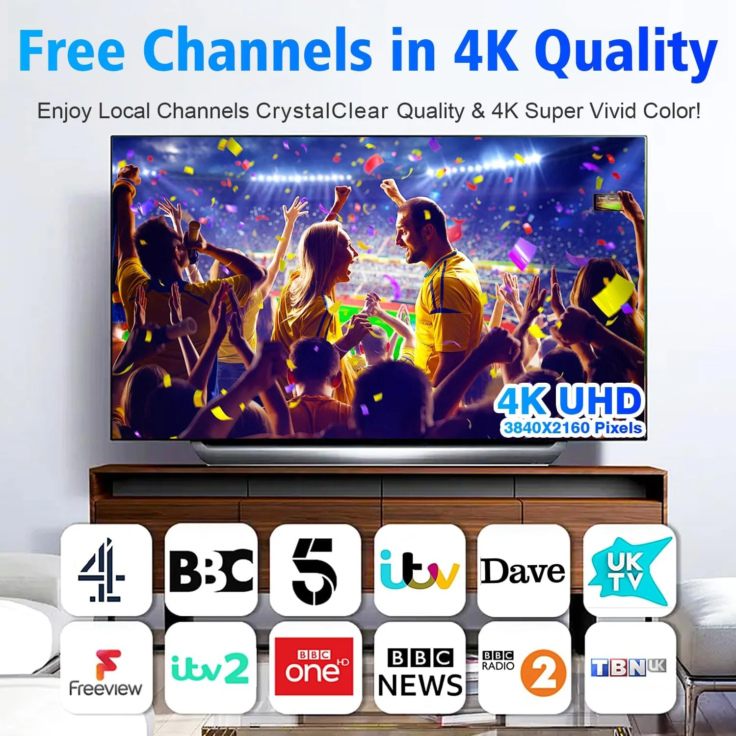 آنتن تلویزیون فضای باز دوربرد - آنتن دیجیتال HDTV برای کانال های 4K/1080P Freeview، دریافت قوی VHF/UHF، آنتن تلویزیون ضد آب برای اتاق زیر شیروانی و فضای باز با کابل کواکسیال 10 متری (میله نصب شامل نمی شود)