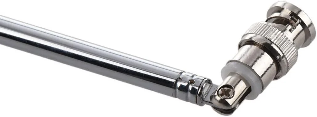 آنتن تلسکوپی 7 قسمتی BNC نر چرخان E-outstanding، برای تلویزیون، رادیو FM، اسکنرها، گیرنده های از راه دور و سایر محصولات الکترونیکی