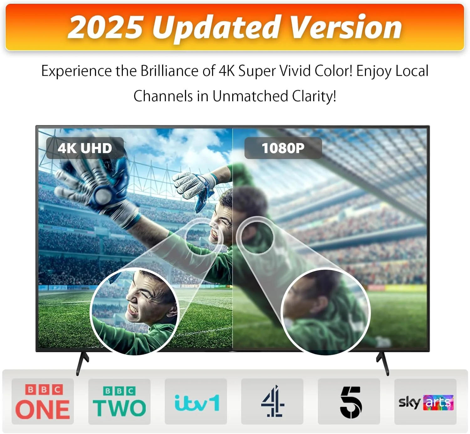 آنتن تلویزیون فضای باز برای Freeview HD و 4K - آنتن خارجی DVB-T2 جهت دار با برد بلند - طراحی یاگی مقاوم در برابر آب و هوا - نصب آسان - کابل کواکسیال 8 متری