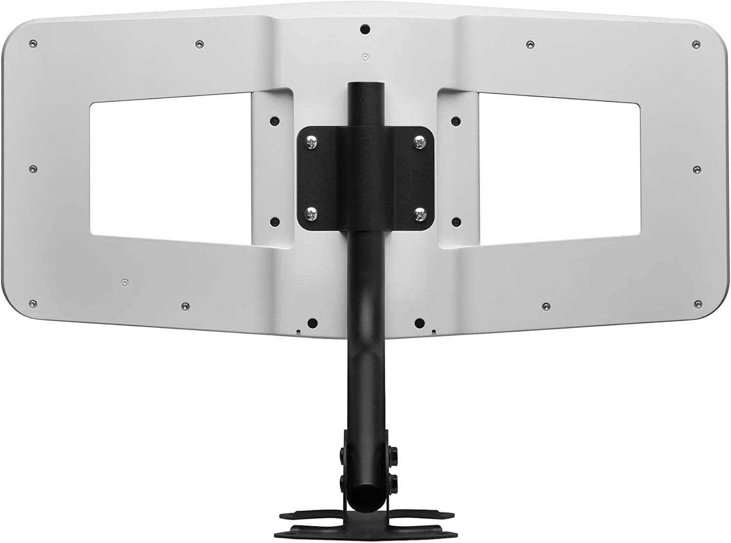 آنتن HDTV تقویت شده داخلی/خارجی وان فور آل برای کانال های تلویزیونی رایگان 1080P 4K، برد دریافت طولانی 85 مایل، شامل مواد نصب، مدل سفید 17421