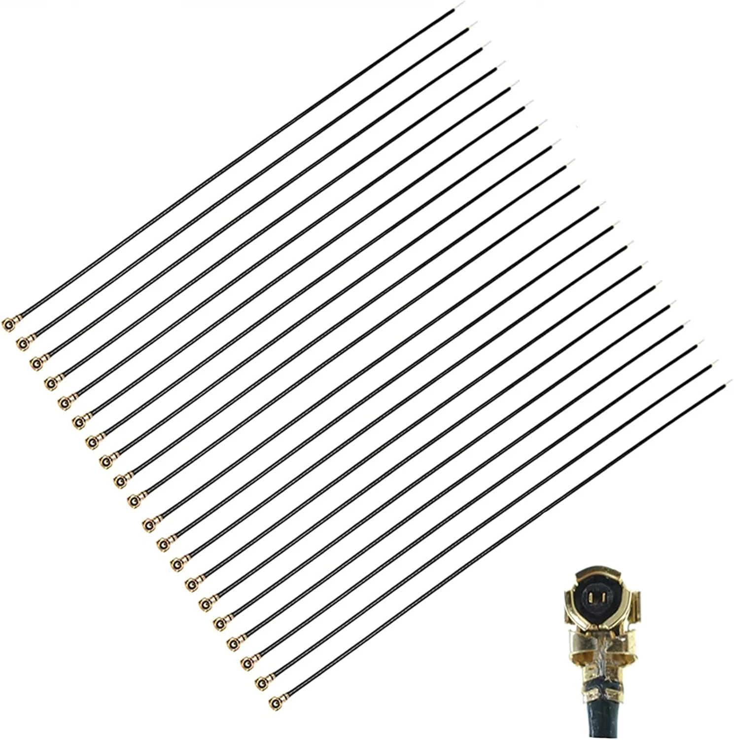 Oiyagai بسته 20 عددی آنتن RF0.81 با فیدر لاین IPEX4 2.4G برای گیرنده های سری FRSKY X4R / X4RSB / S6R / D / TF