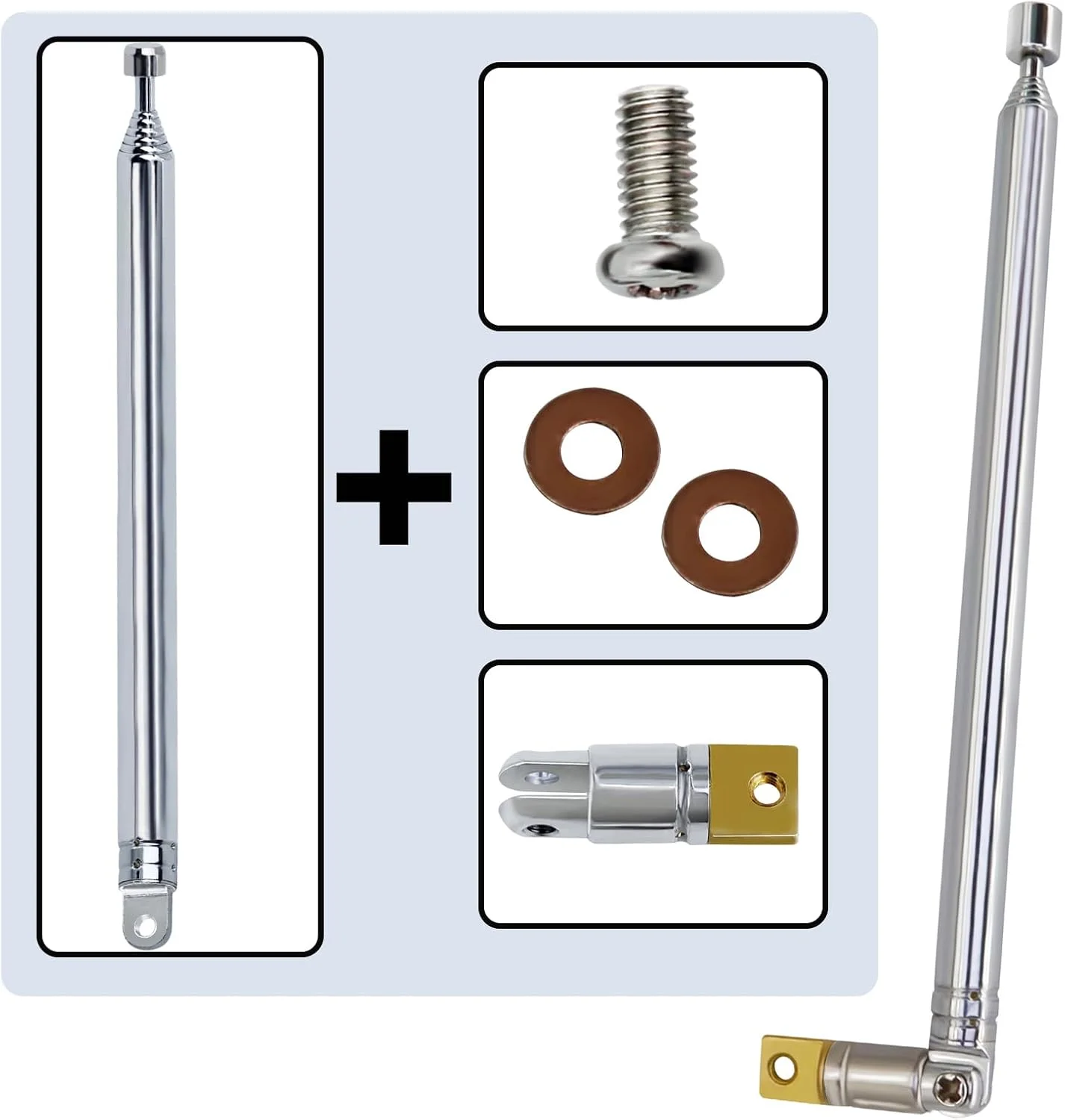 آنتن تلسکوپی رادیویی DAB اهم - دریافت فوق العاده برای سیستم مینی گیرنده HiFi AV، آنتن داخلی FM Unbal، سازگار با Tecsun PL880, PL660, PL390, PL398, PL398BT, PL550