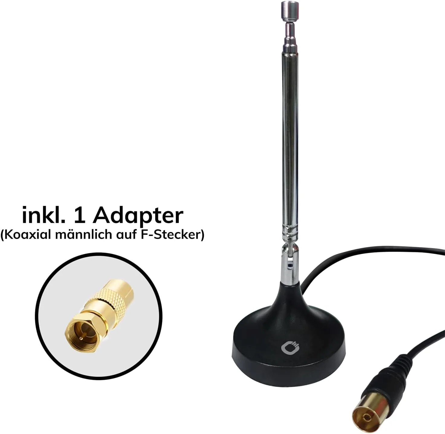 آنتن میله ای رادیویی Oehlbach DAB+، آنتن رادیویی برای دریافت DAB+ و FM/FM، آنتن DAB جمع شونده با پایه مغناطیسی، آنتن داخلی شامل آداپتور به کانکتور F، مشکی