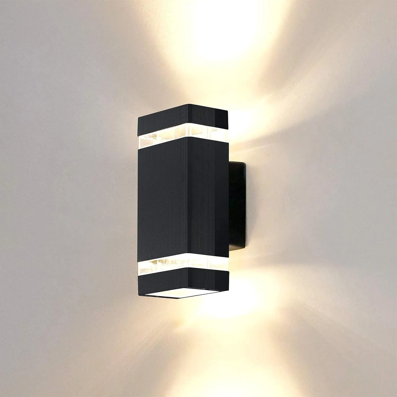 چراغ دیواری LED مربعی رو به بالا و پایین، بدنه آلومینیومی ضد آب، 3000K 5W دارای گواهینامه ETL