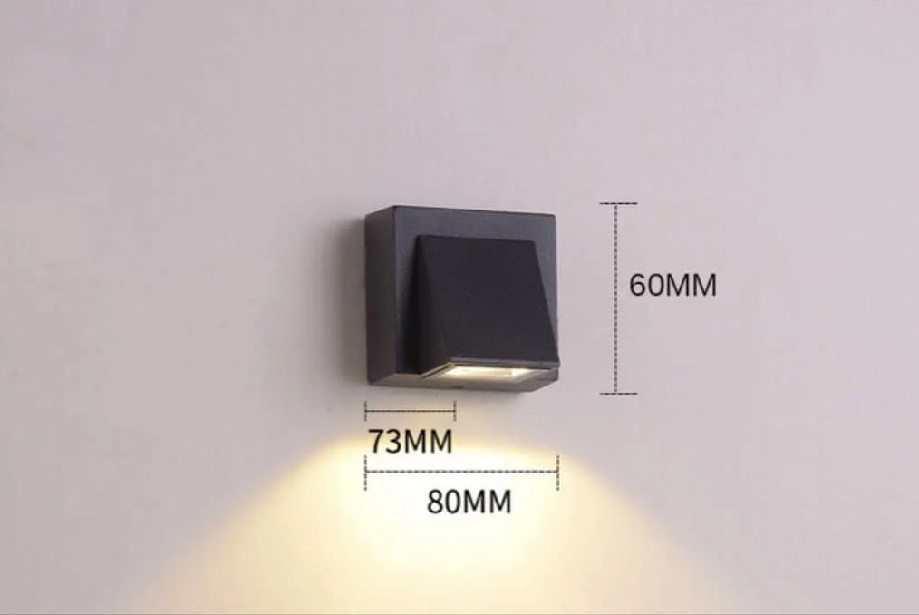 چراغ دیواری ال ای دی AFN LIGHTINGS آلومینیومی ضد آب مدرن، نور سفید گرم، مناسب فضای باز/داخلی برای راه پله، اتاق خواب، اتاق نشیمن، بالکن، ایوان، 5 وات 3000 کلوین، 7.3x6x8 سانتی متر