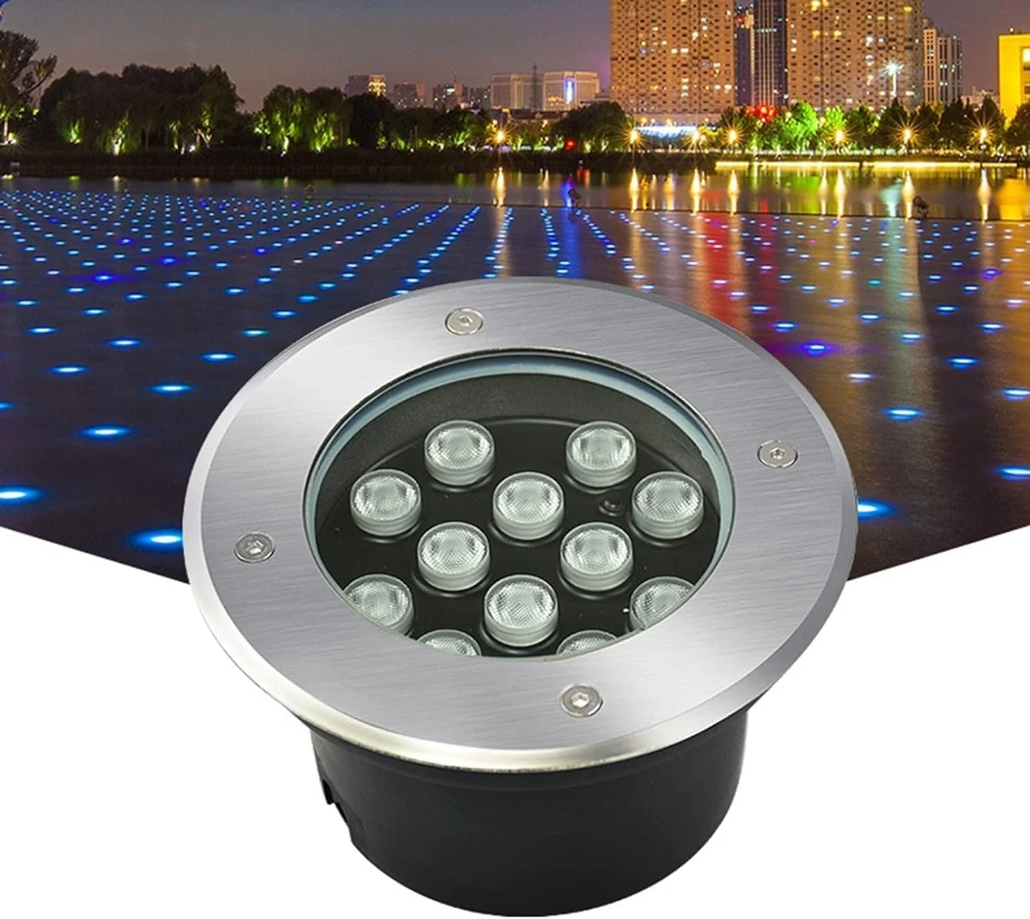 چراغ های دفنی LED گرد محوطه باز، ضد آب IP65، مناسب نورپردازی محوطه، مسیرهای ورودی، پیاده رو، پاسیو، پله ها، نورافکن باغ (نور گرم ac85)