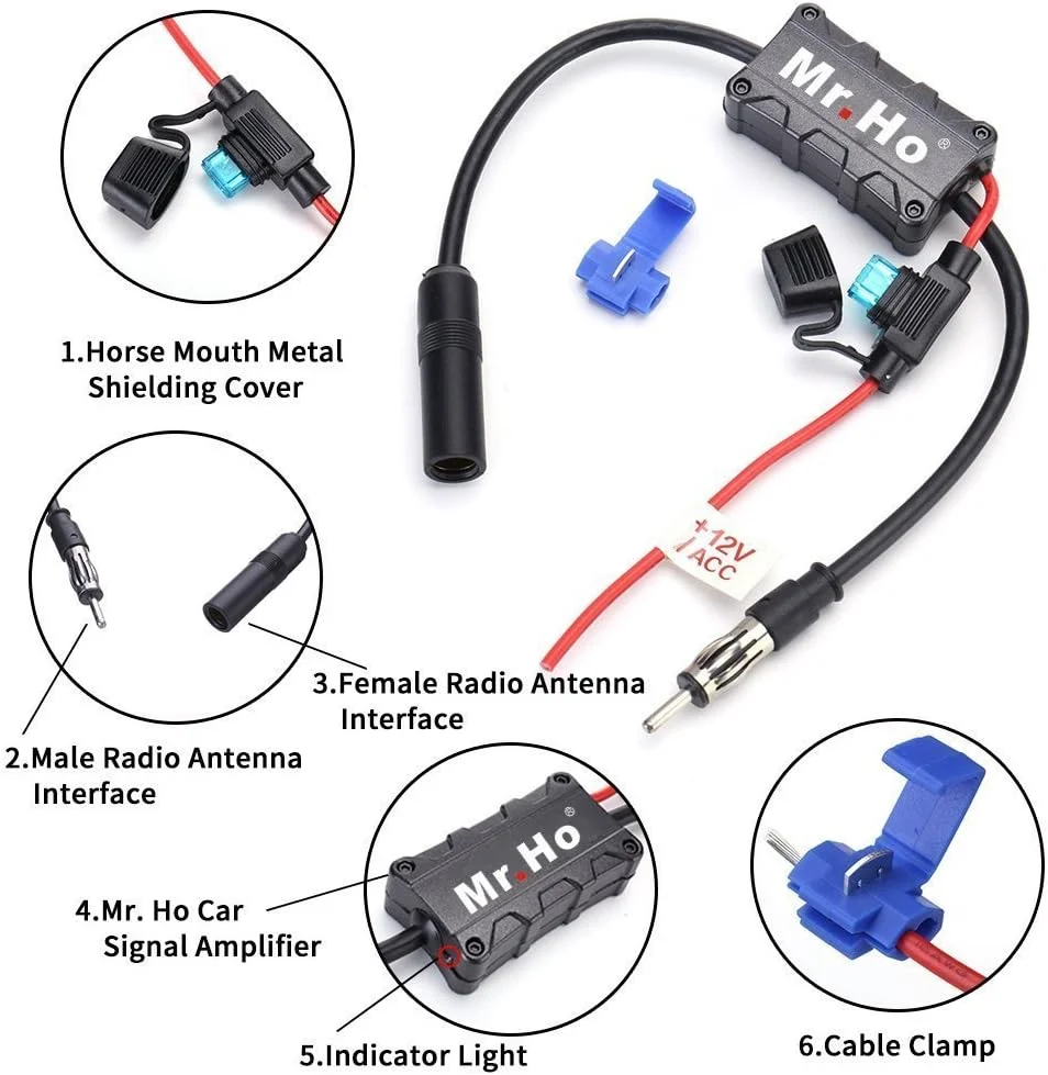 تقویت کننده آنتن رادیو خودرو Mr.Ho، تقویت کننده سیگنال FM AM 12 ولت برای خودروهای دریایی، قایق، کامیون، RV