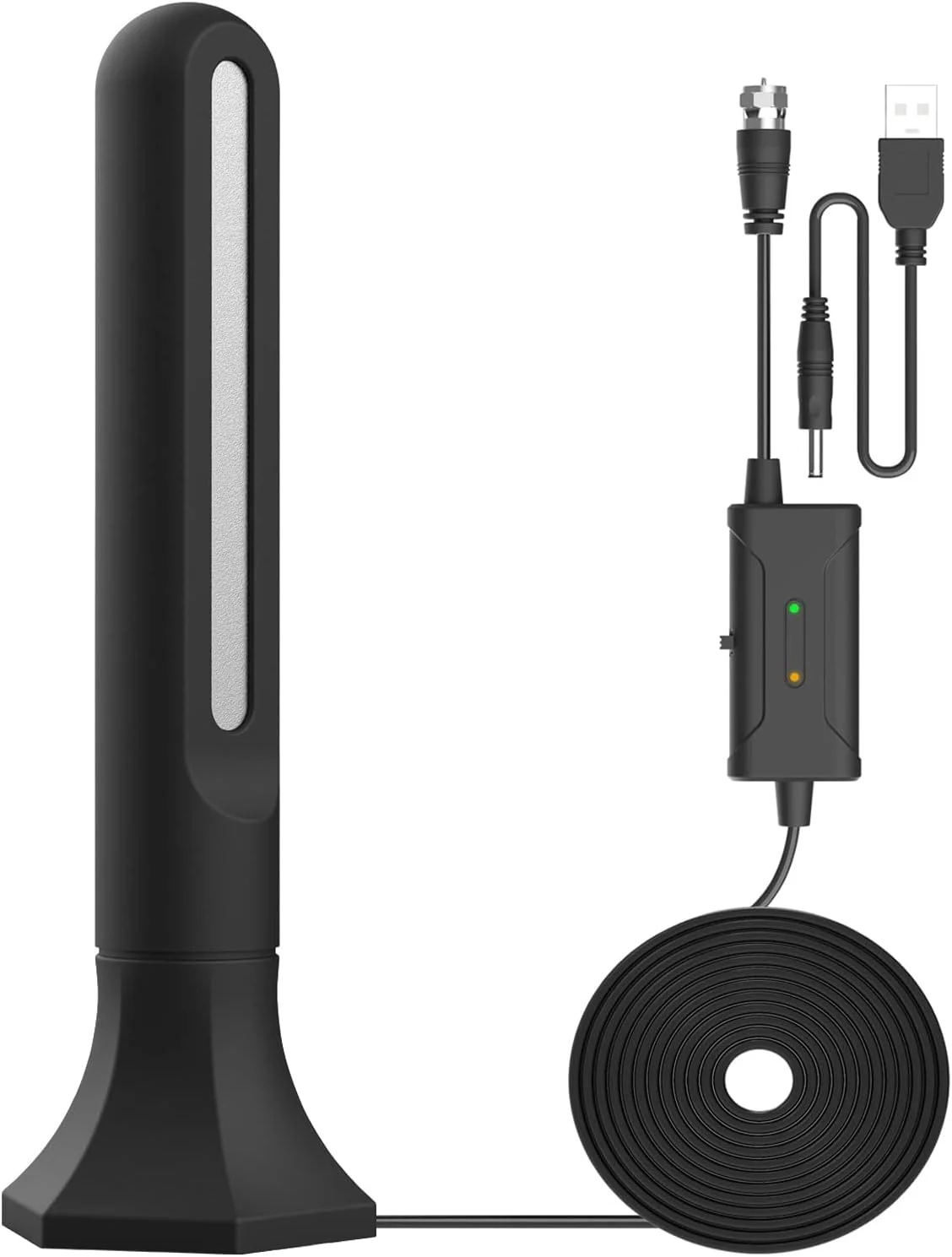 آنتن تلویزیون دیجیتال داخلی HDTV تقویت شده Morelian با برد 150 مایل به همراه کابل 6 متری برای سیگنال های 720p، 1080p، 4K، برای دریافت مناطق آنتن VHF UHF به همراه مبدل IEC آنتن تلویزیون دیجیتال داخلی HDTV تقویت شده Morelian با برد 150 مایل به همراه کابل 6 متری برای سیگنال های 720p، 1080p، 4K، برای دریافت مناطق آنتن VHF UHF به همراه مبدل IEC