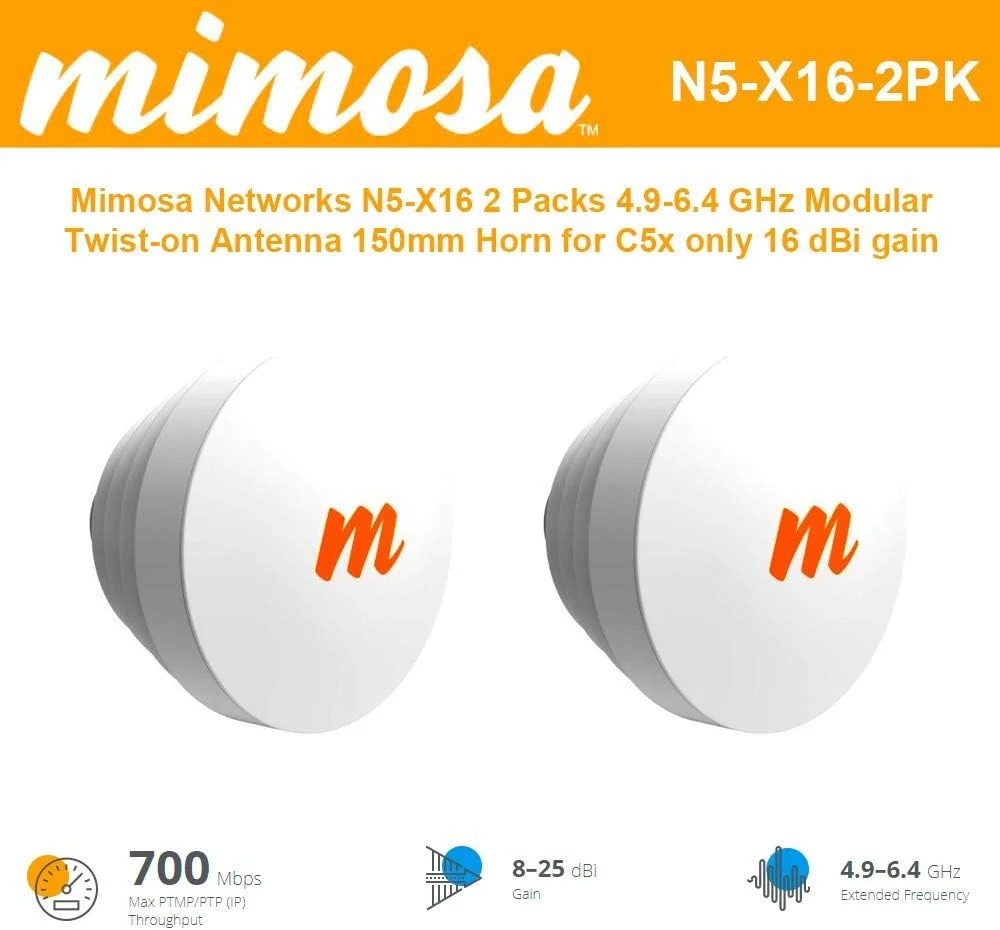 آنتن ماژولار N5-X16 با فرکانس 4.9-6.4 گیگاهرتز، هورن 150 میلی‌متری فقط برای C5x، بهره 16 dBi